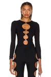 Burberry Cut-out Detail Stretch Jersey Bodysuit Black In Black