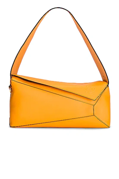 Loewe Leather Puzzle Edge Shoulder Bag In Orange
