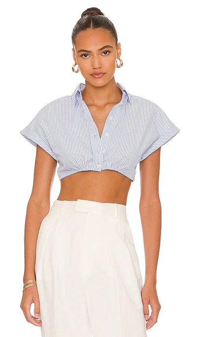 L'academie Bryn Crop Top In Blue