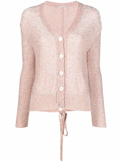 Stella Mccartney Sequinned V-neck Cardigan In Pink