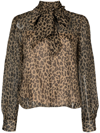 ADAM LIPPES LEOPARD-PRINT PUSSYBOW BLOUSE