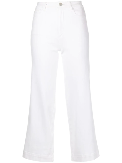 Adam Lippes High-waist Cropped Jeans In White