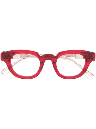 Kuboraum S1 Transparent Round Glass Frames In Red