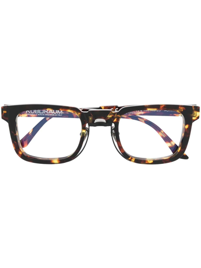 Kuboraum N4 Tortoise-shell Square Frames In Brown