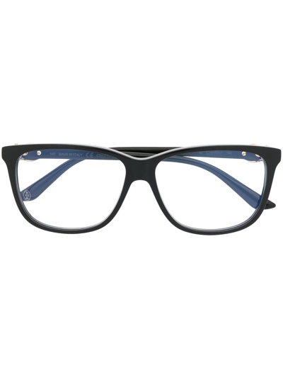 Cartier Engraved Logo Square-frame Glasses In Black