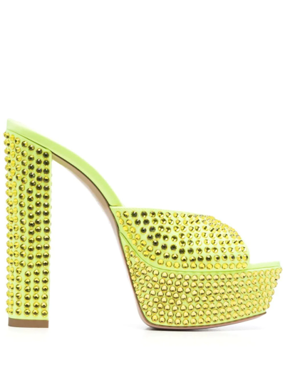 Gedebe Crystal-embellished 150mm Sandals In Gelb