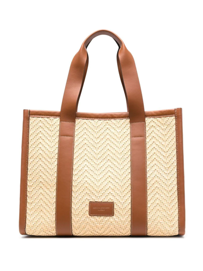 Aspinal Of London Small Henley Raffia Tote Bag In Nude