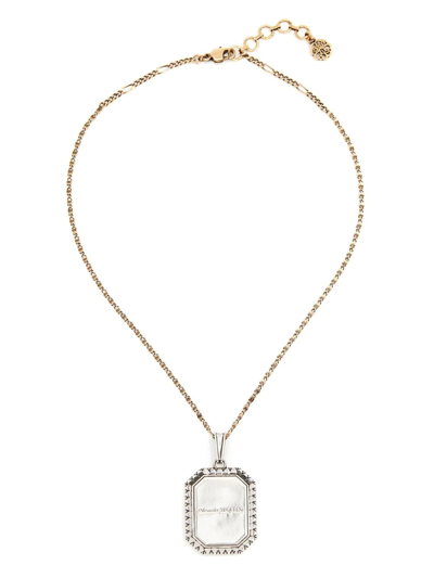 Alexander Mcqueen Gold-plated Engraved Logo Pendant Necklace