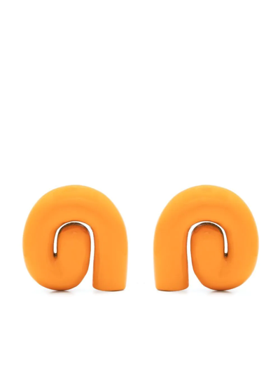 Uncommon Matters Nimbus Lacquered-wood Earrings In Orange