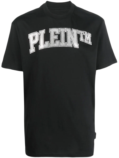 Philipp Plein Stones Logo-print T-shirt In Schwarz