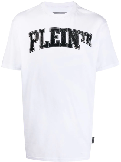 PHILIPP PLEIN STONES LOGO-EMBELLISHED T-SHIRT