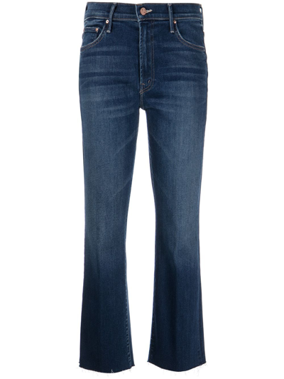 Mother Insider Cropped Jeans In Blau