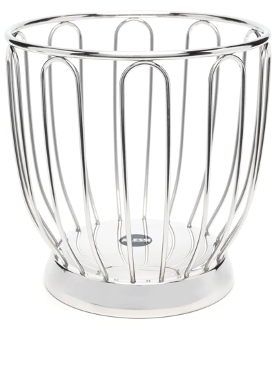 Alessi Logo-plaque Fruit-basket In Silber