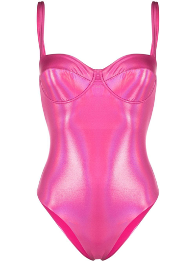 Matinee X Eraldo Brigitte Metallic One-piece Swimsuit In Pink