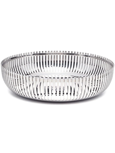 Alessi Stainless Steel Oval Fruit Holder In Silber
