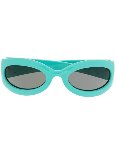 Gucci Logo Square Tinted Sunglasses In Blau