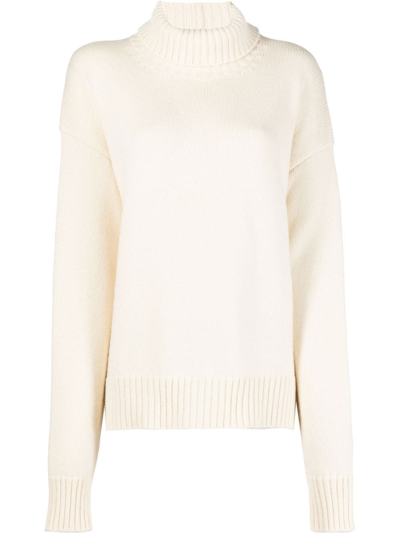 Jil Sander Roll-neck Loose-fit Jumper In Neutrals