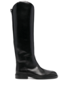 JIL SANDER CALF-LENGTH LEATHER BOOTS