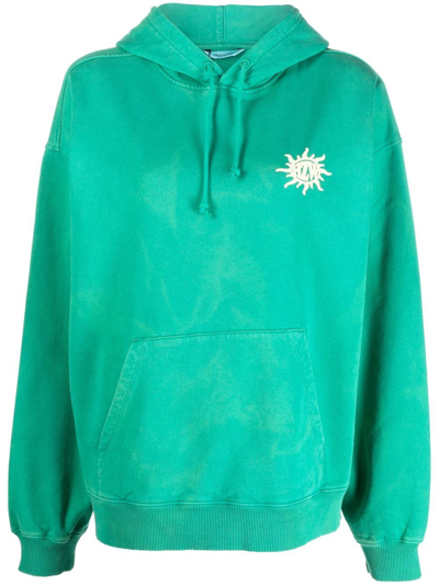 Holzweiler Tie-dye Organic Cotton Hoodie In Grün
