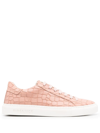 HIDE & JACK CROCODILE-EMBOSSED LOW-TOP SNEAKERS