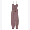 Tory Burch Printed Jumpsuit In 3d Checkered Logo Lilac