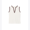 Tory Sport Tory Burch Tech Piqué Sleeveless Tunic Top In Snow White/winetasting