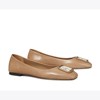 Tory Burch Georgia Square Toe Ballet Flat In Almond Flour