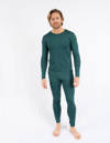 Leveret Mens Boho Solid Color Thermal Pajamas In Green