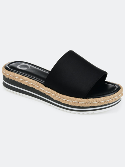 Journee Collection Rosey Womens Slip On Opentoe Flatform Sandals In Black