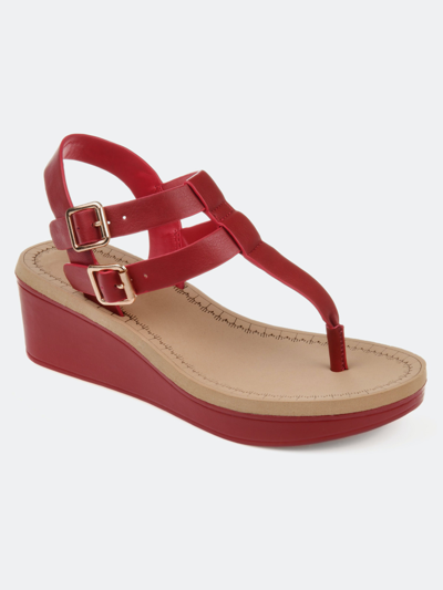 Journee Collection Women's Tru Comfort Foam™ Bianca Wedge Sandal In Red