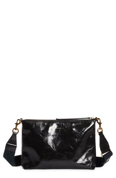 Isabel Marant New Nessah Leather Crossbody Bag In Black 01bk