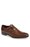 To Boot New York Bankston Cap Toe Double Strap Monk Shoe In Cork Brown Leather