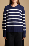 Khaite Mae Crewneck Cashmere Sweater In Stripe