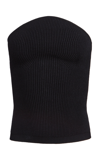 Khaite Jericho Strapless Ribbed-knit Top In Black