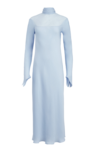Khaite Women's Leibel Silk Maxi Dress In Black,blue | ModeSens