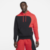Nike Sportswear Color Clash Men's Pullover Hoodie In Black,university Red