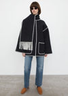 Totême Toteme Embroidered Scarf Jacket In Dark Grey Melange
