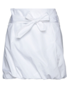 Ferragamo Belted Washed Twill Wrap Skirt In White