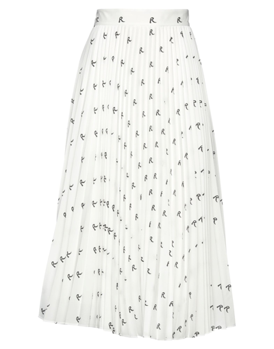 Rochas Monogram-print Pleated Skirt In White