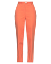 FERRAGAMO FERRAGAMO WOMAN PANTS ORANGE SIZE 10 COTTON, ELASTANE