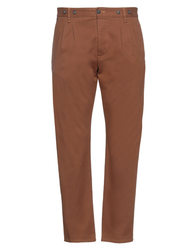 Messagerie Man Pants Brown Size 32 Cotton, Elastane