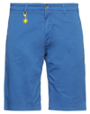 Manuel Ritz Man Shorts & Bermuda Shorts Blue Size 28 Cotton, Elastane