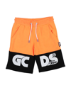 Gcds Mini Kids' Shorts & Bermuda Shorts In Orange