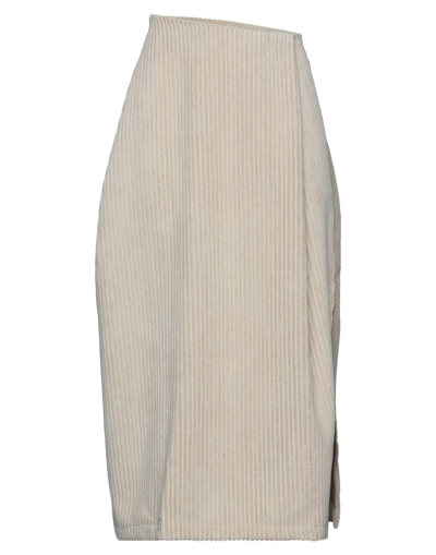 Collection Privèe Collection Privēe? Woman Midi Skirt Beige Size 6 Polyester, Nylon
