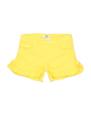 Msgm Kids' Denim Shorts In Yellow