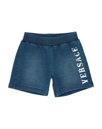 Versace Young Kids'  Newborn Boy Shorts & Bermuda Shorts Blue Size 3 Cotton, Elastane