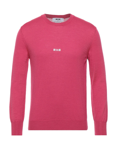 Msgm Mens Fuchsia Sweater