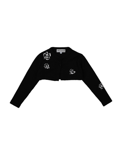 Simonetta Kids' Wrap Cardigans In Black