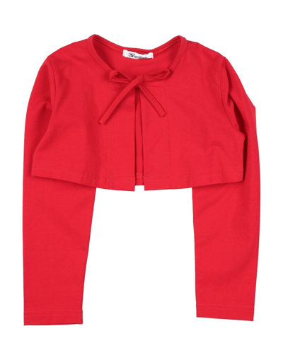 Gaialuna Kids' Wrap Cardigans In Red