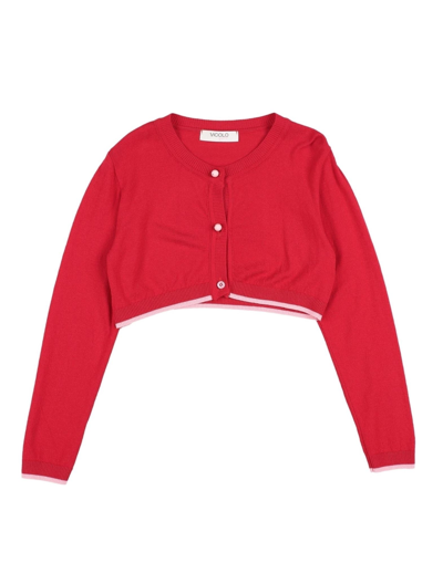 Vicolo Kids' Wrap Cardigans In Red